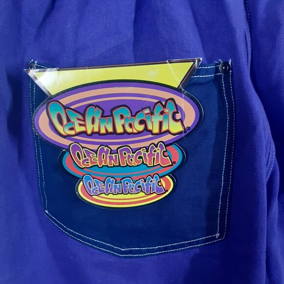 Vtg Ocean Pacific OP Mens L Oversize Baggy Purple Utility Shorts Made In USA NWT - Picture 7 of 11